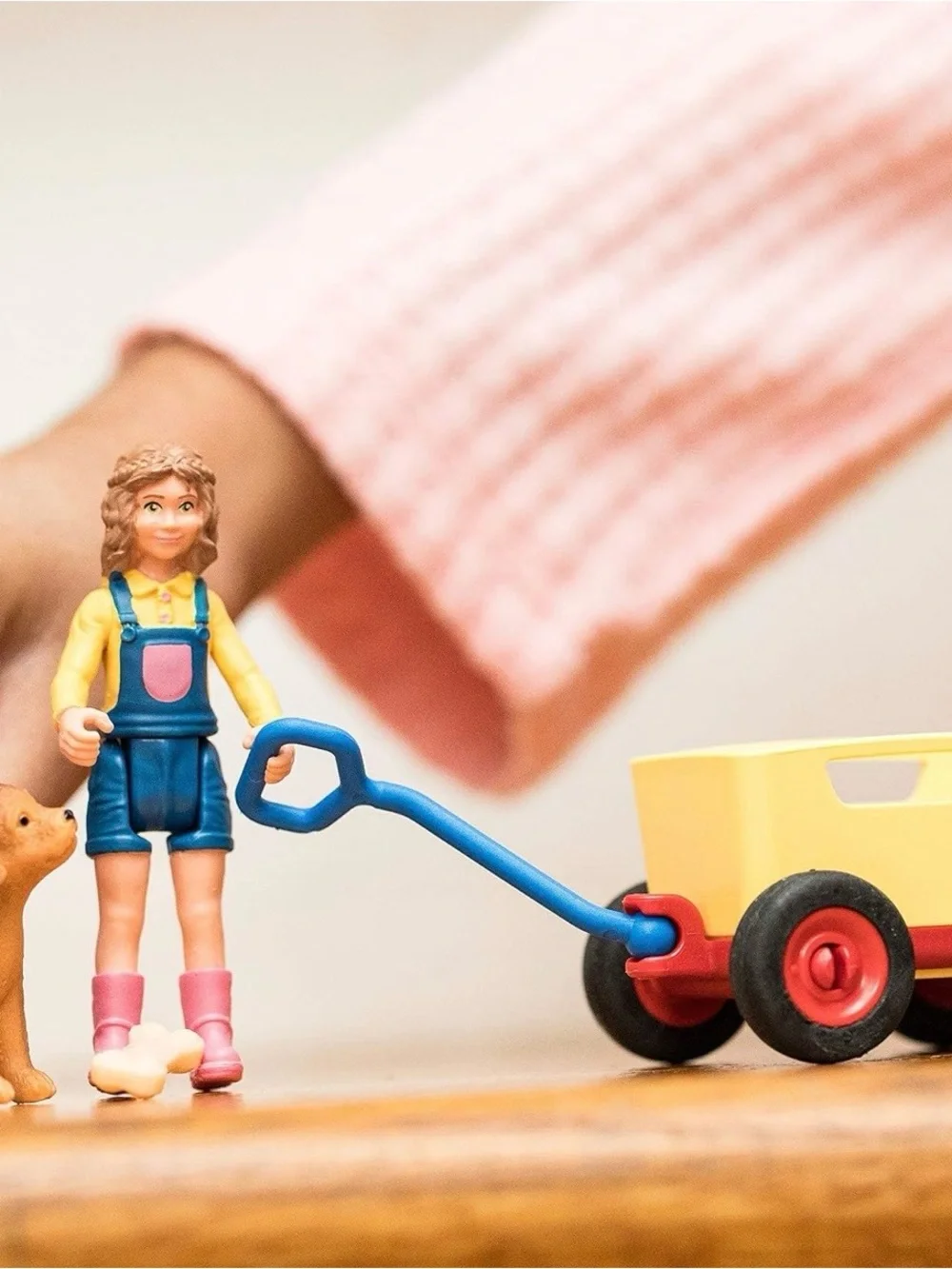 Schleich Farm World Sarah & Puppy Wagon Ride Playset